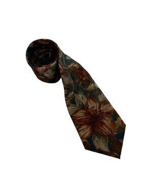 Manhattan Extra Long Floral Tie Polyester USA Mens Necktie Work Formal